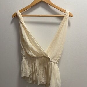 Wilfred Cream V-Neck Top